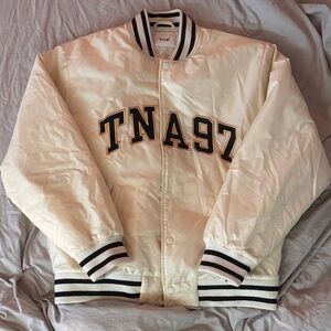 TNA Cream Varsity Bomber Jacket